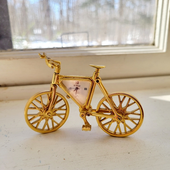 Vintage Le Temps Quartz Gold Bicycle Clock - Picture 6 of 8